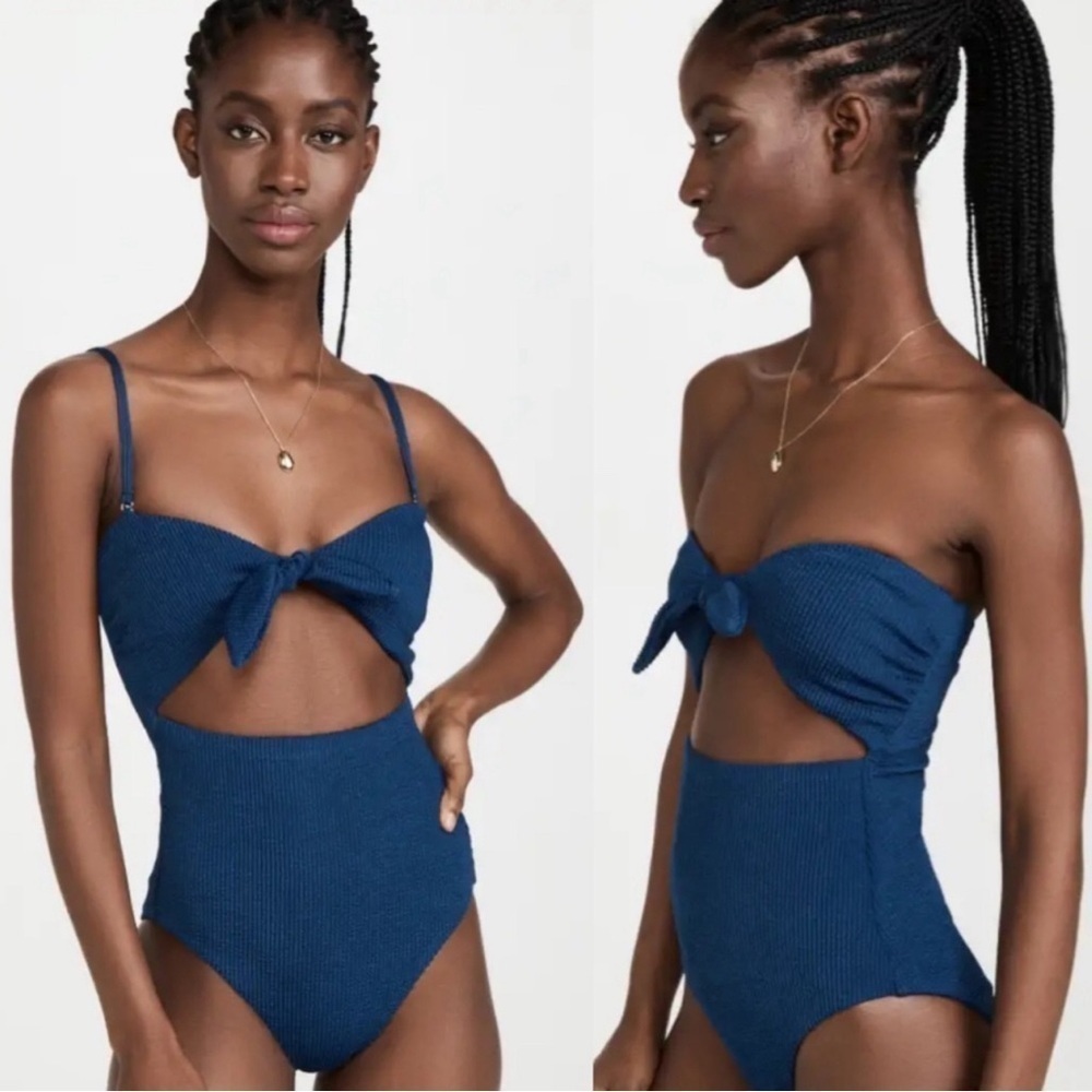 NWT Veronica Beard Bethany One Piece Swimsuit Ocean Blue sz XS